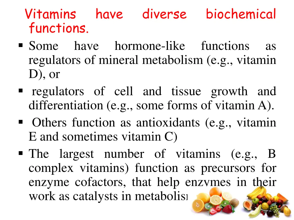 vitamins functions some regulators of mineral