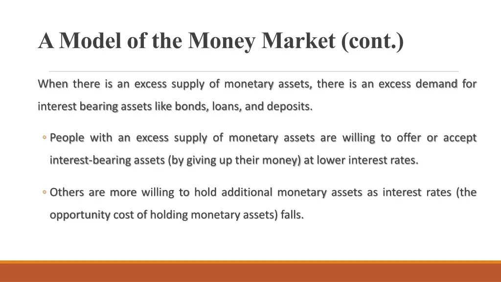 a model of the money market cont