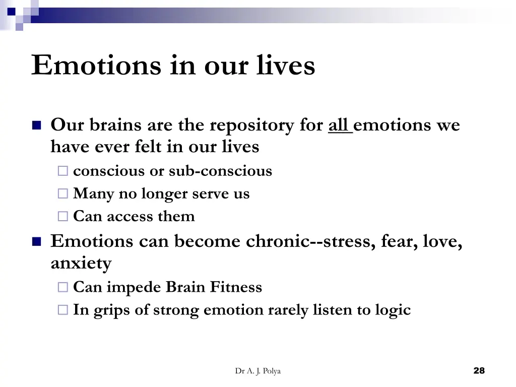 emotions in our lives