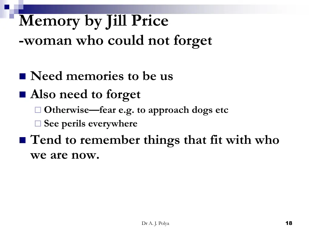 memory by jill price woman who could not forget
