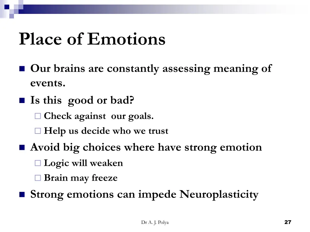 place of emotions