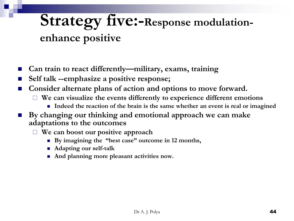 strategy five response modulation enhance positive