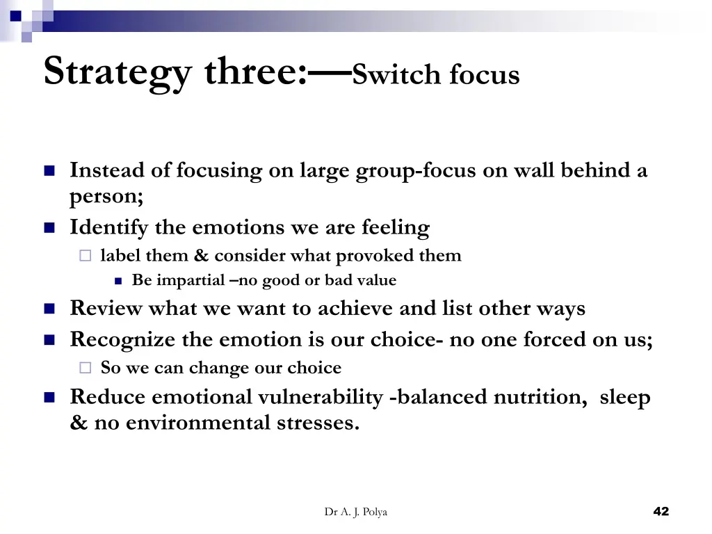 strategy three switch focus