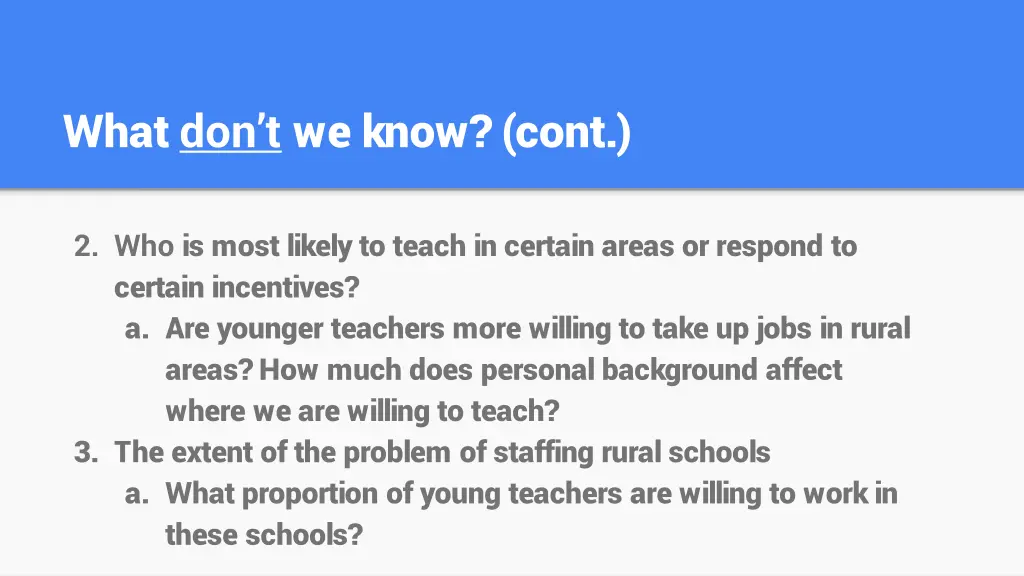 what don t we know cont