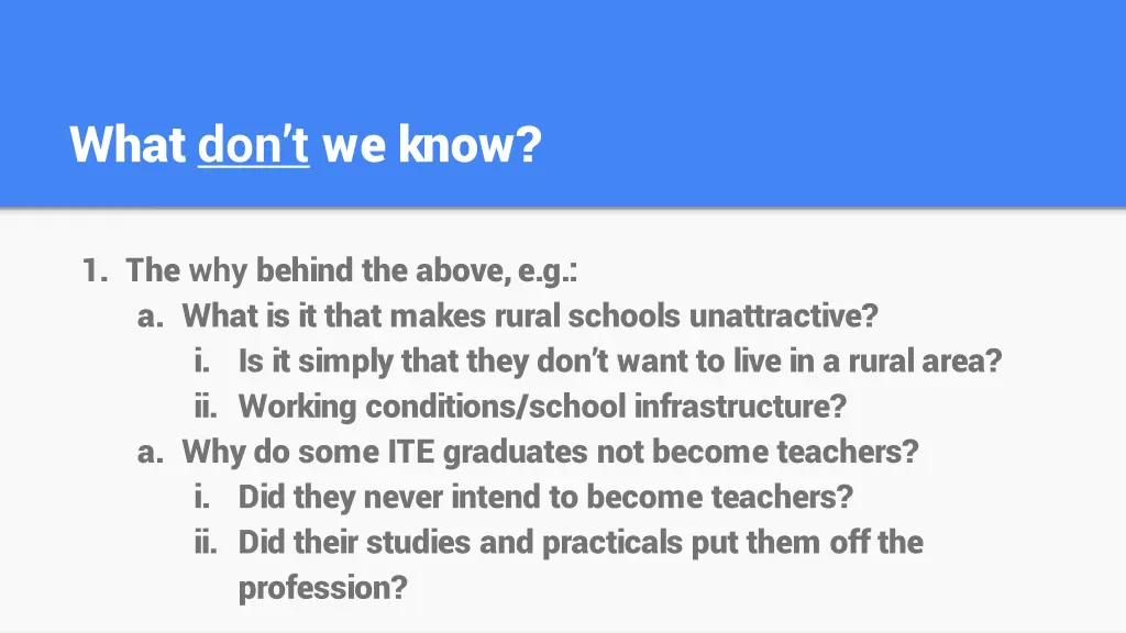 what don t we know
