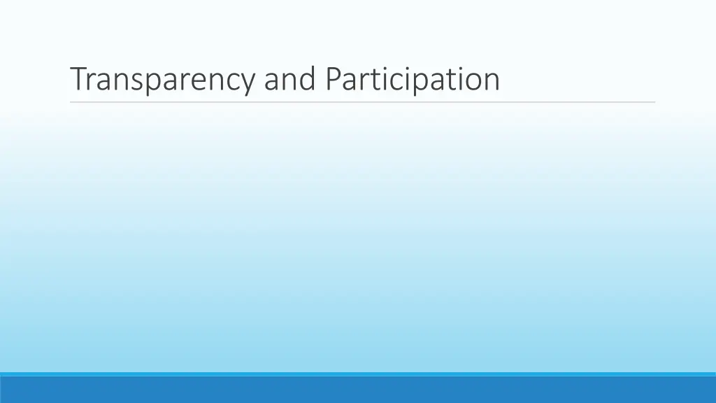 transparency and participation