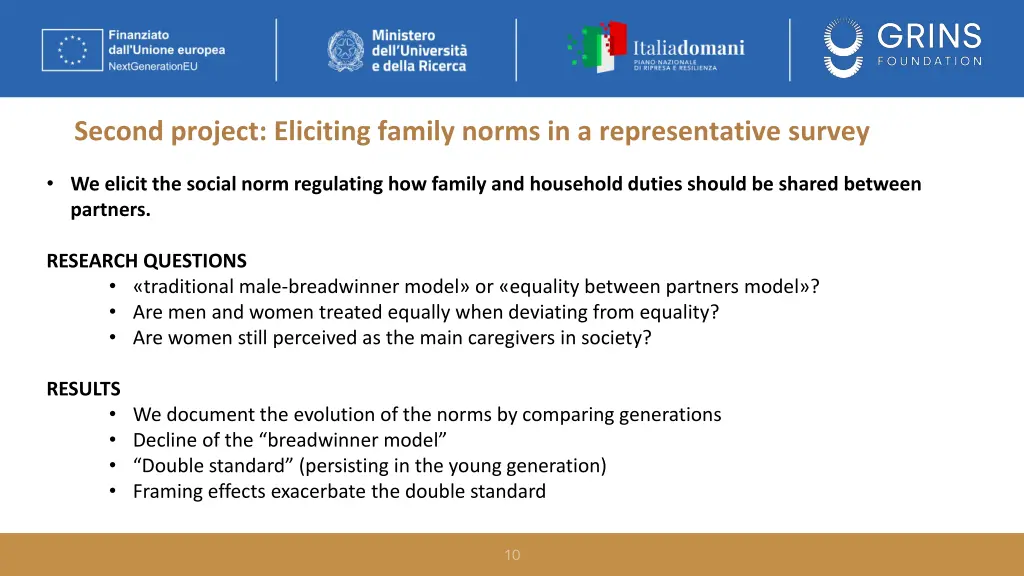second project eliciting family norms