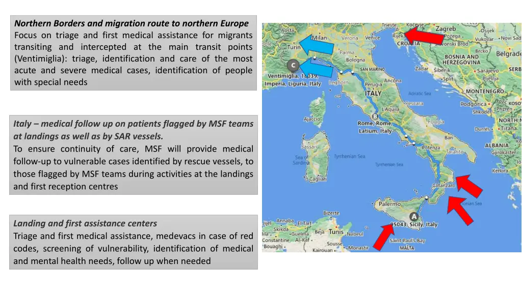 northern borders and migration route to northern