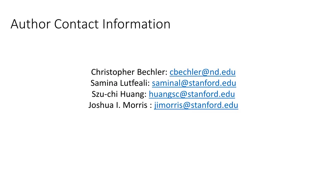 author contact information