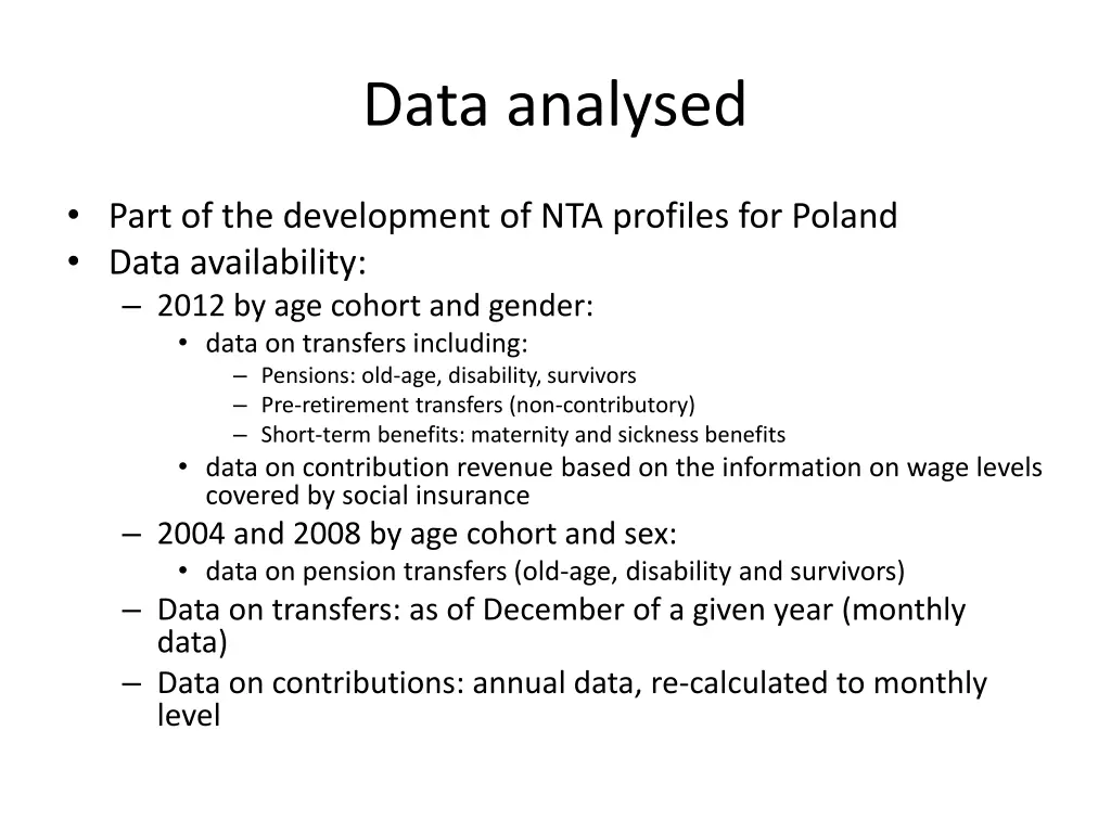 data analysed