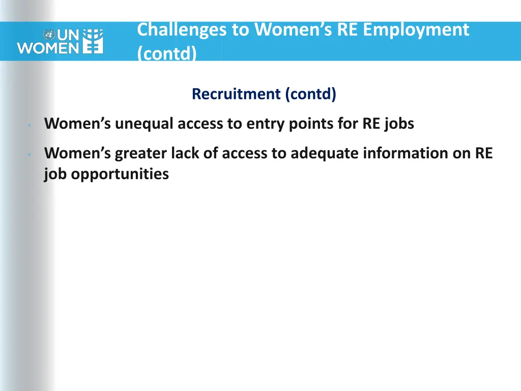 challenges to women s re employment contd