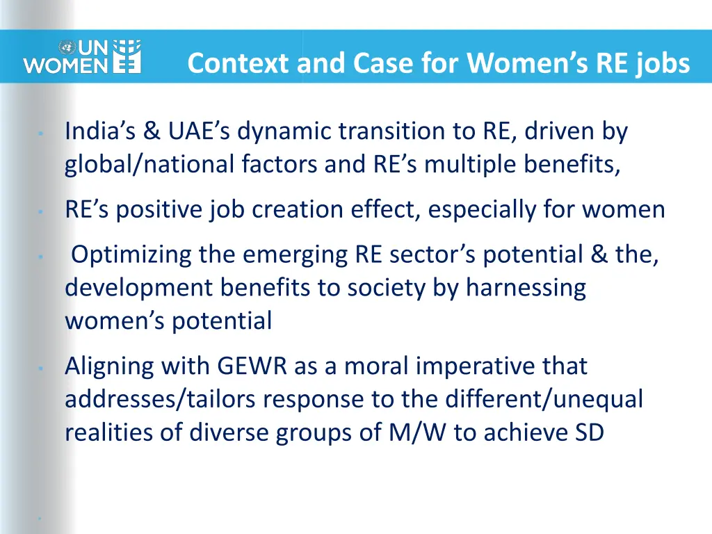 context and case for women s re jobs