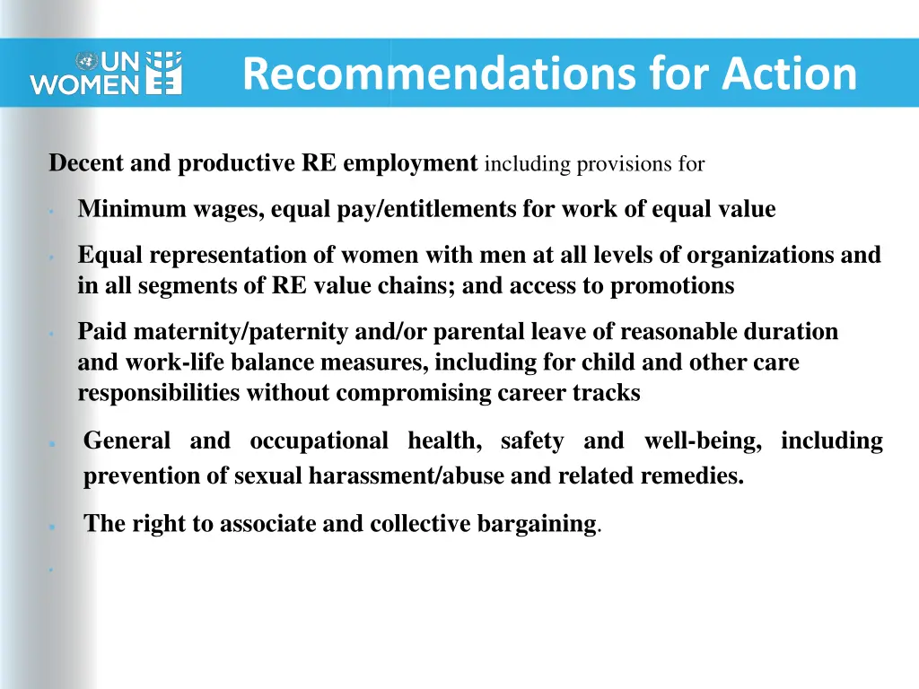 recommendations for action 1