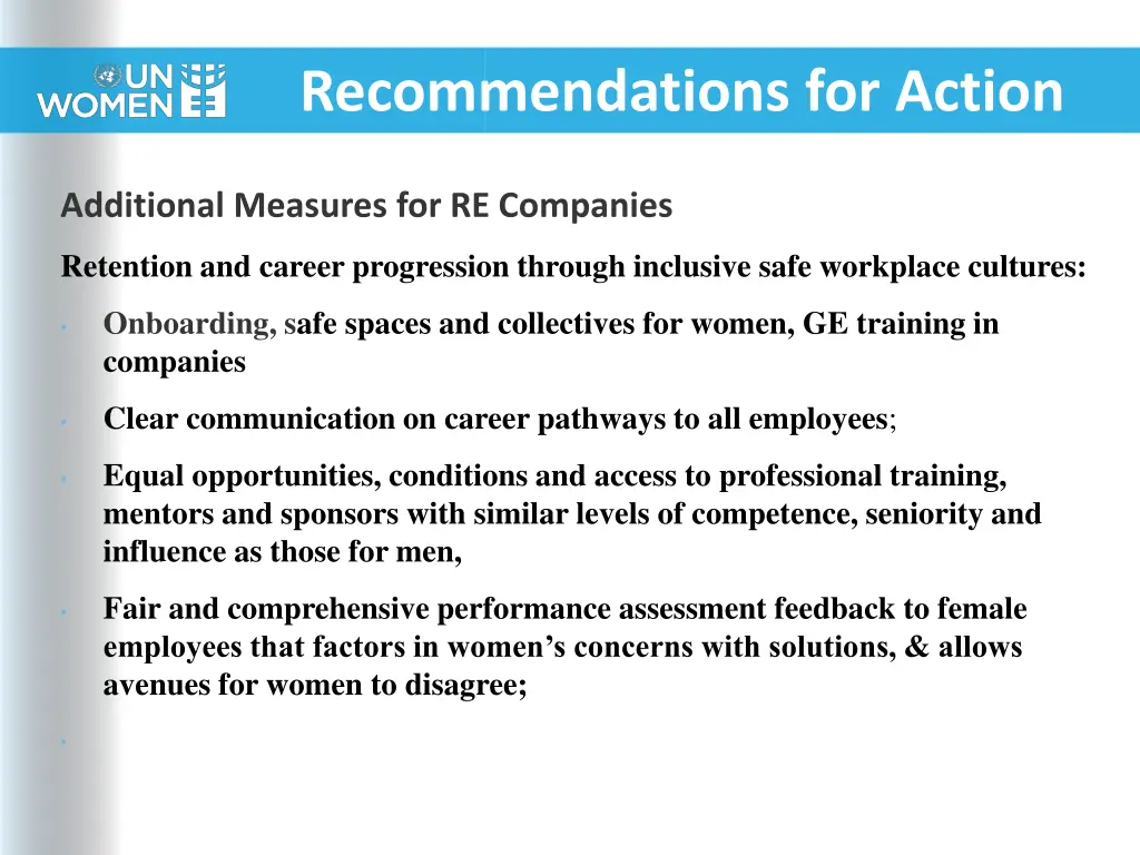recommendations for action 3