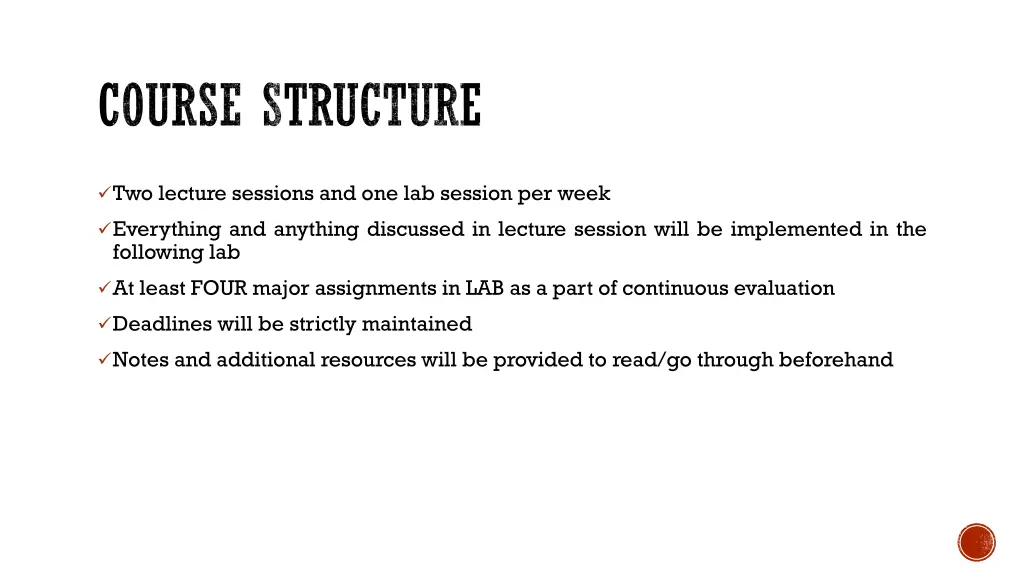 course structure