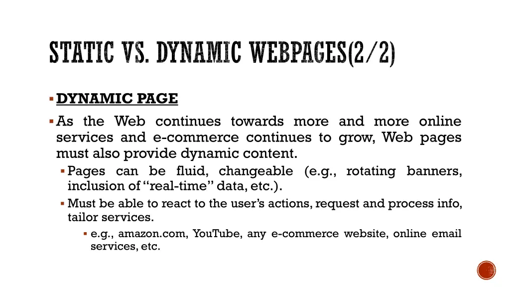 static vs dynamic webpages 2 2