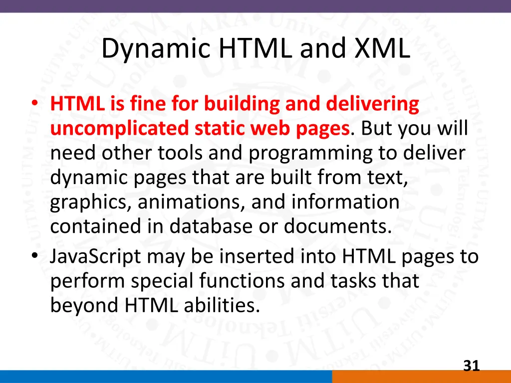 dynamic html and xml 3