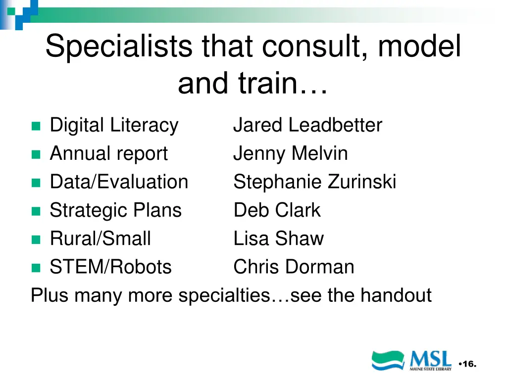 specialists that consult model and train
