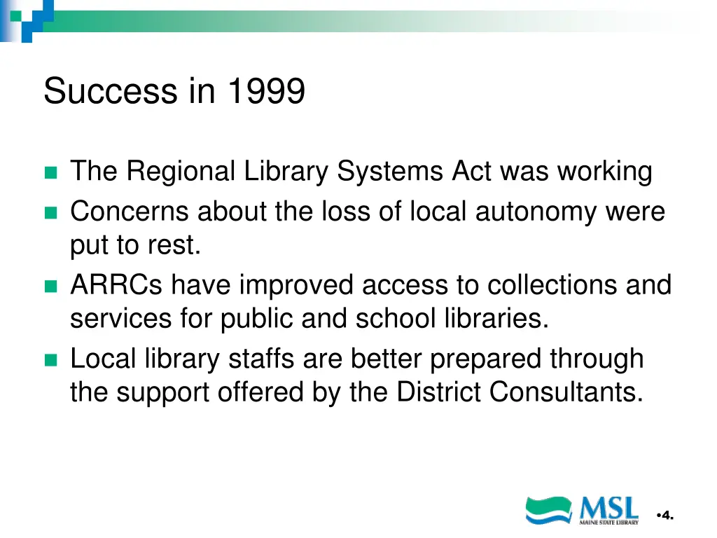 success in 1999