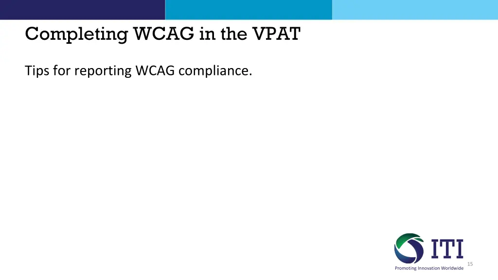 completing wcag in the vpat