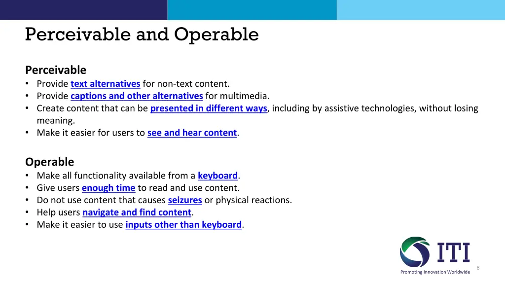 perceivable and operable