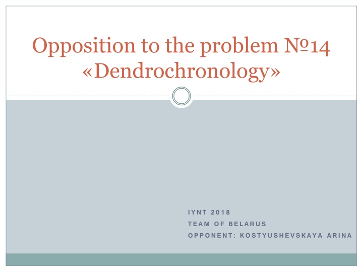 opposition to the problem 14 dendrochronology