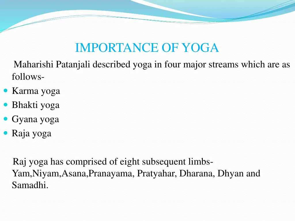 importance of yoga maharishi patanjali described