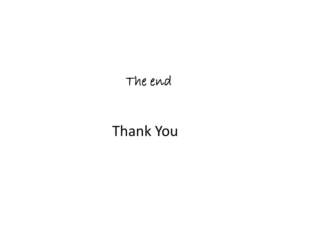 the end the end