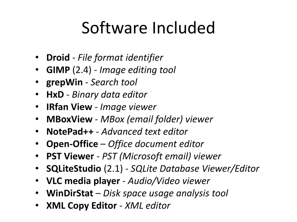 software included