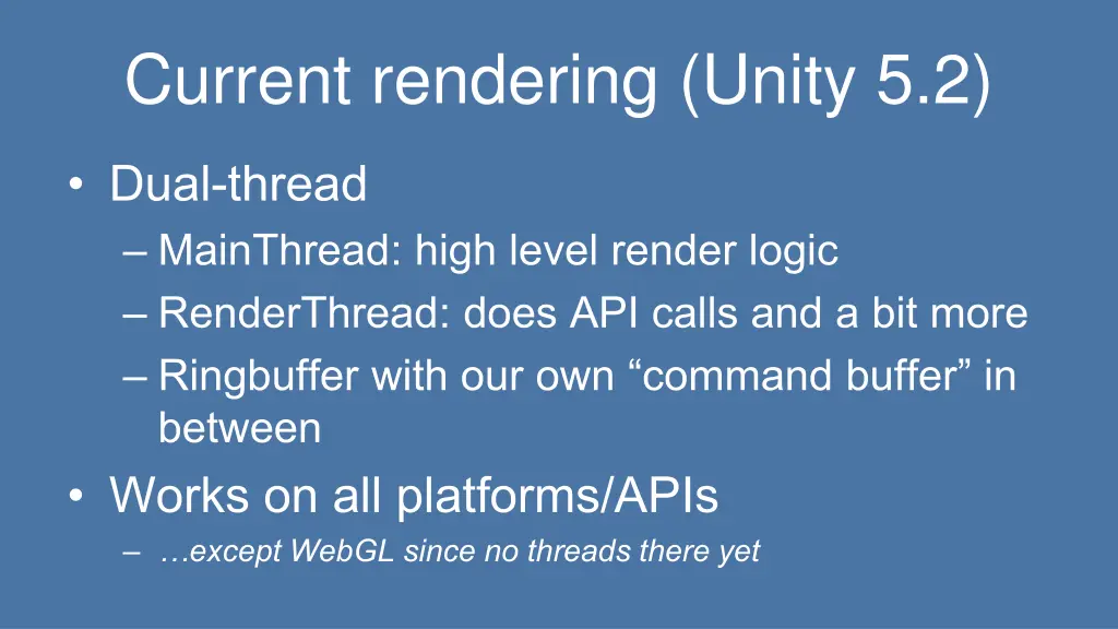 current rendering unity 5 2