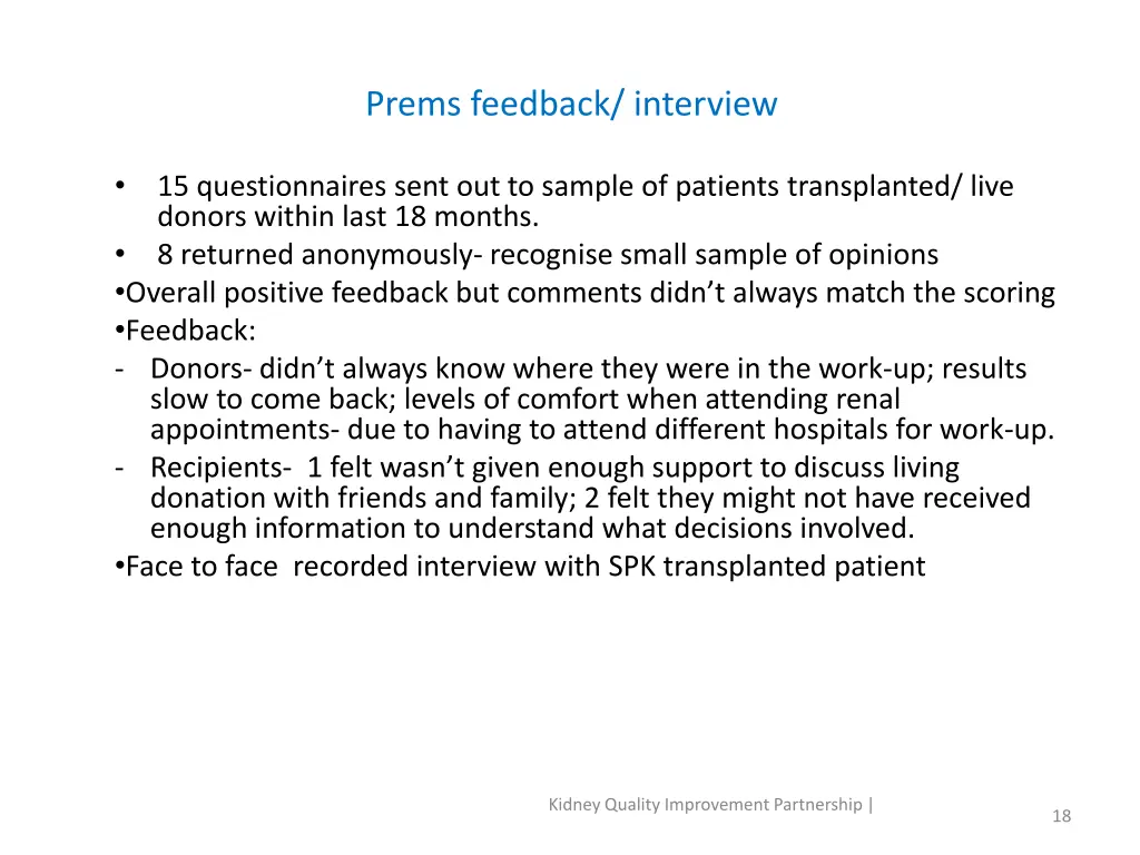 prems feedback interview 2