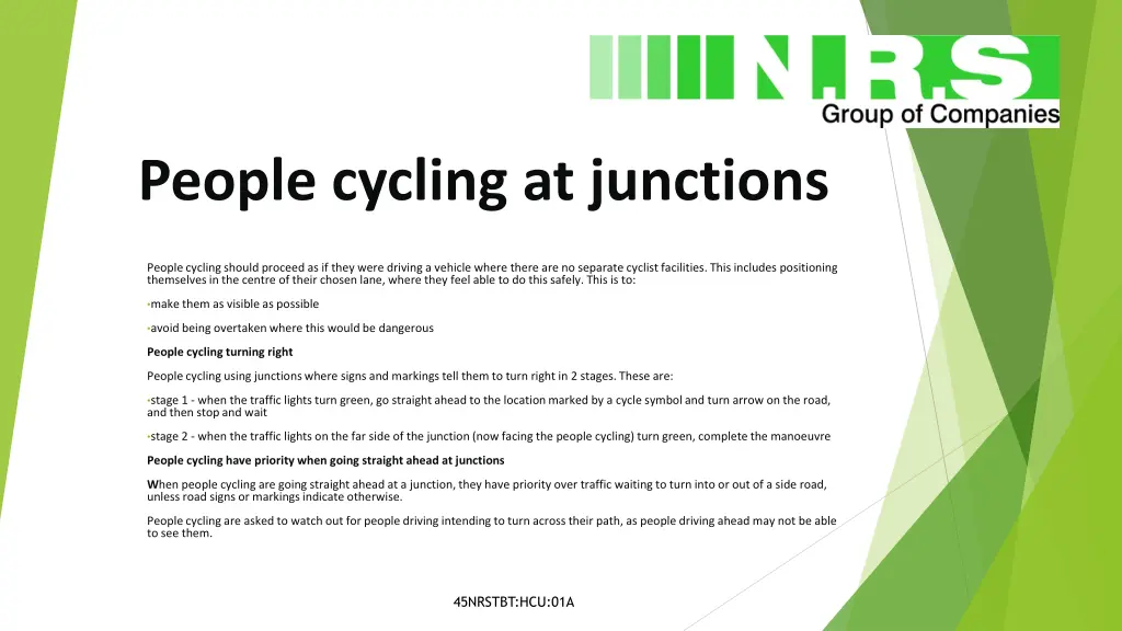 people cycling at junctions