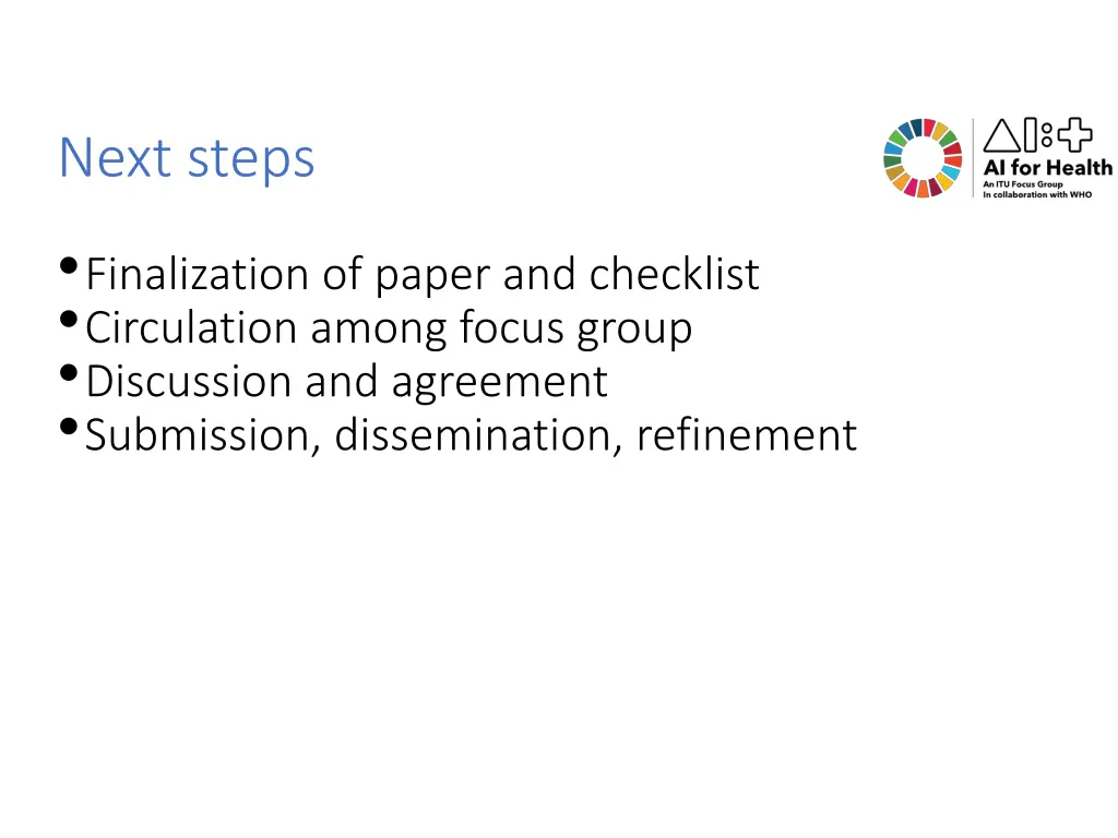 next steps