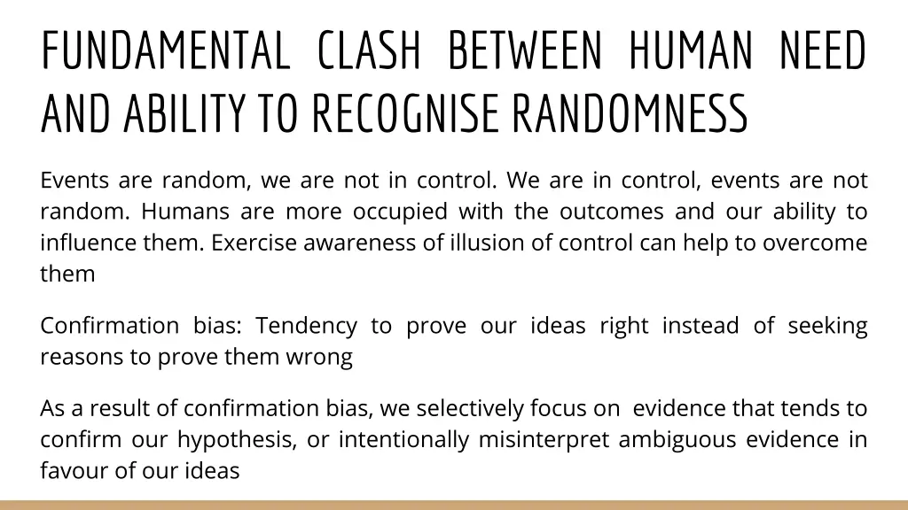 fundamental clash between human need