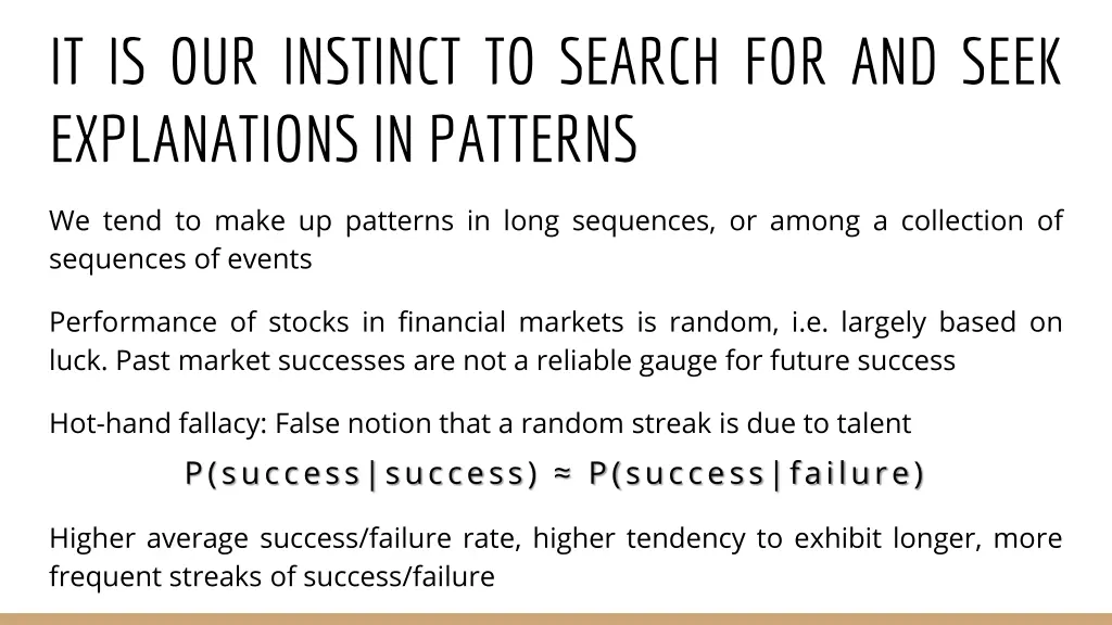 it is our instinct to search for and seek