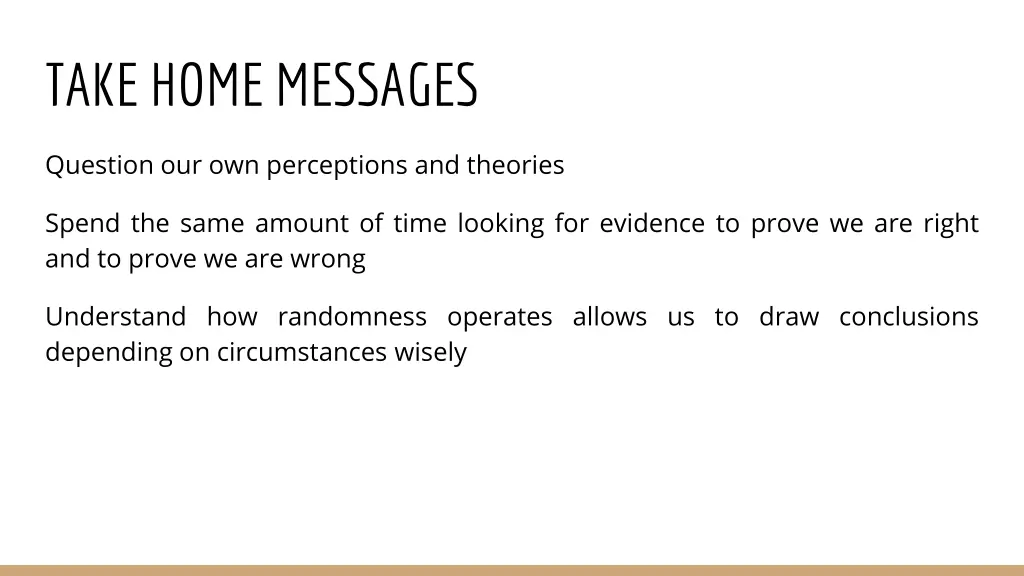 take home messages