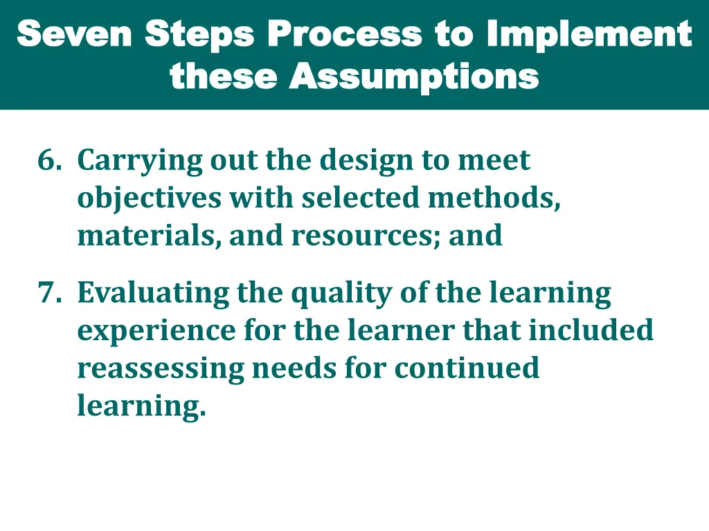 seven steps process to implement seven steps 1
