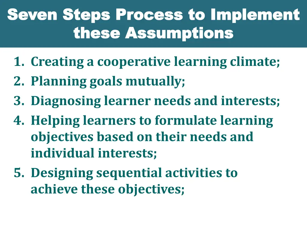 seven steps process to implement seven steps