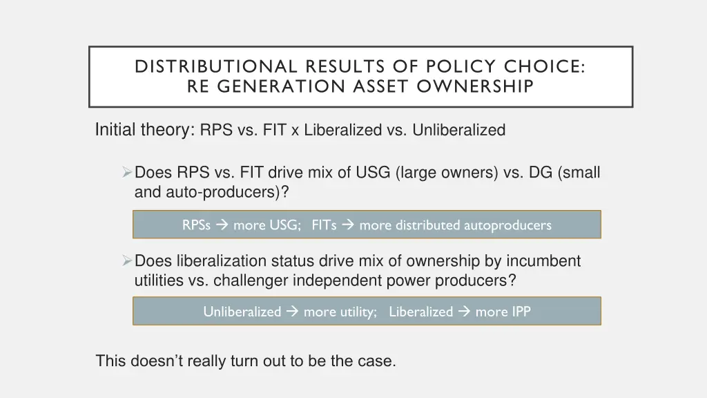 distributional results of policy choice