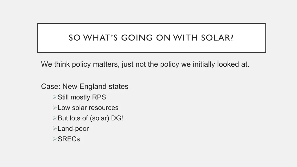 so what s going on with solar