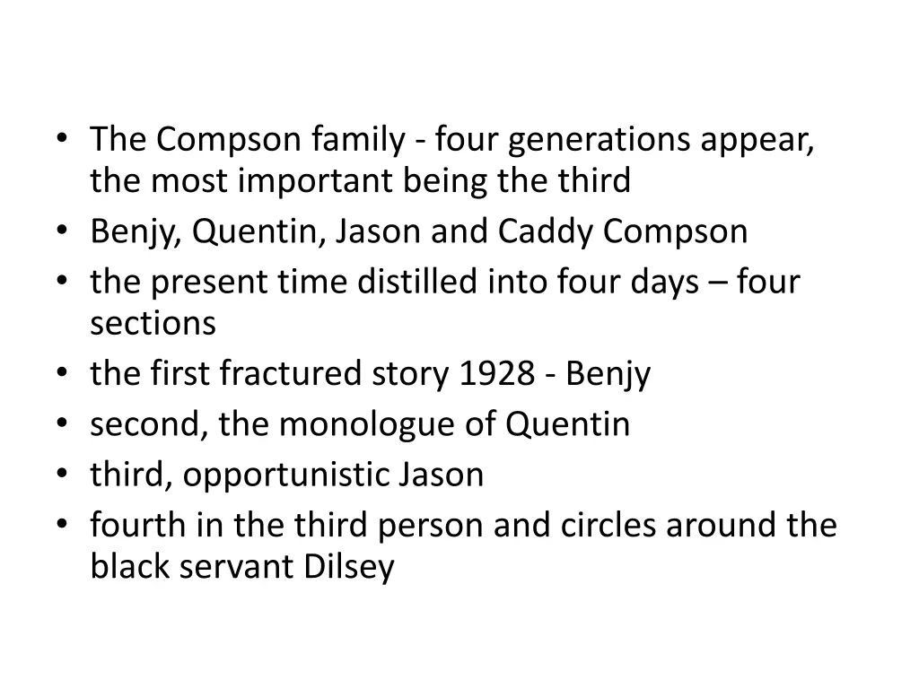 the compson family four generations appear