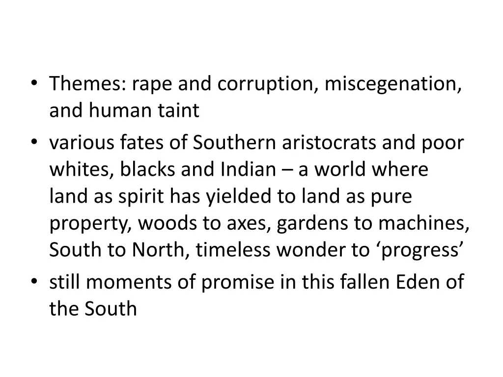 themes rape and corruption miscegenation