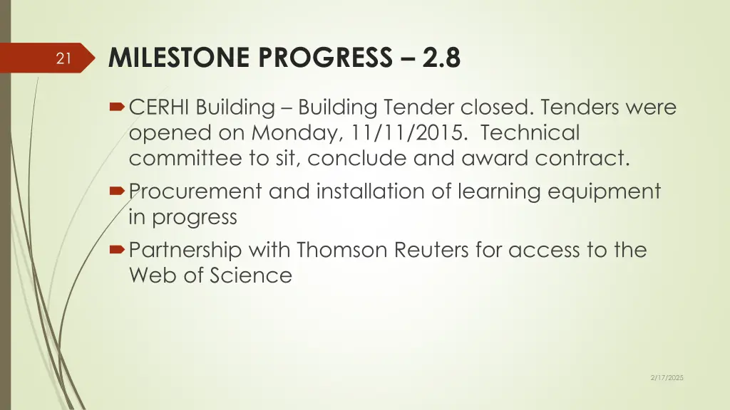 milestone progress 2 8