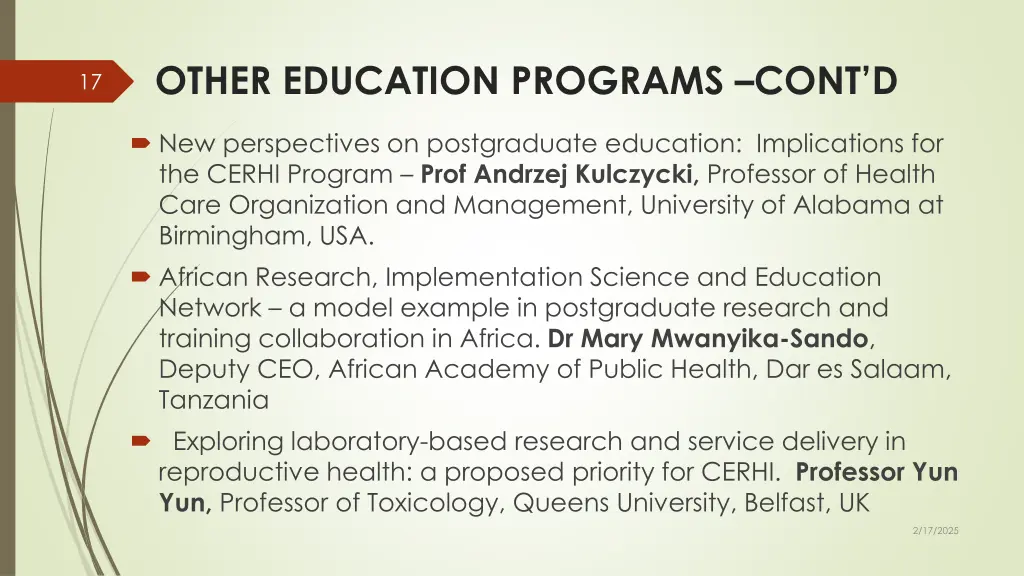 other education programs cont d