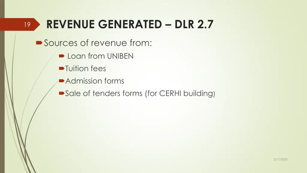 revenue generated dlr 2 7