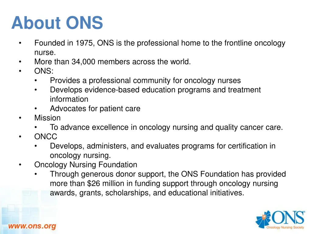 about ons