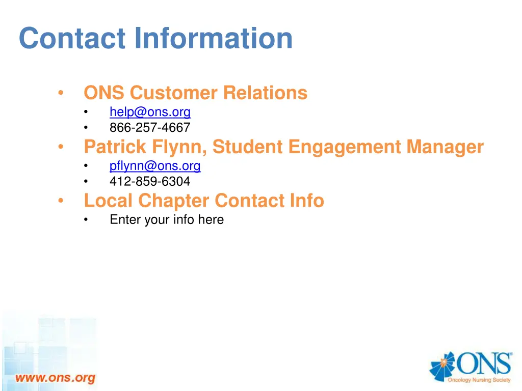 contact information