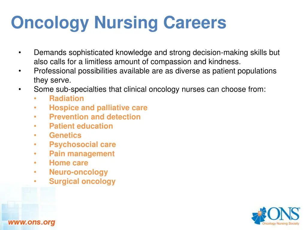 oncology nursing careers