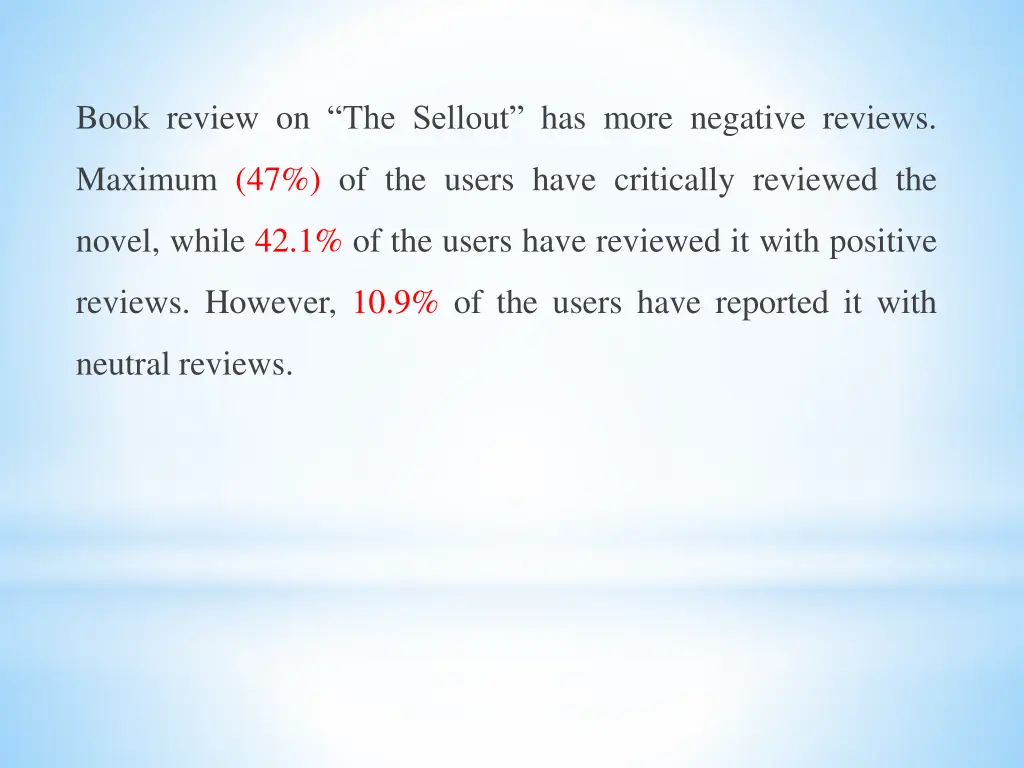 book review on the sellout has more negative