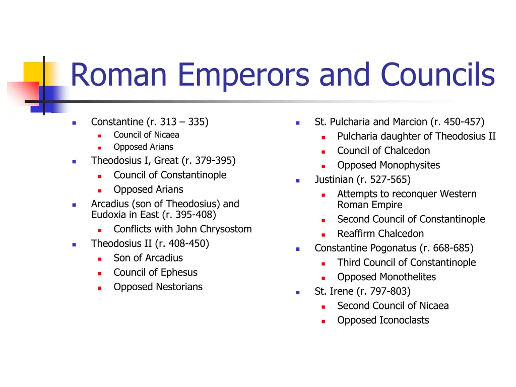 roman emperors and councils